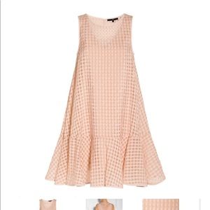 Tibi Windowpane Jacquard Drop Waist Dress Size 0